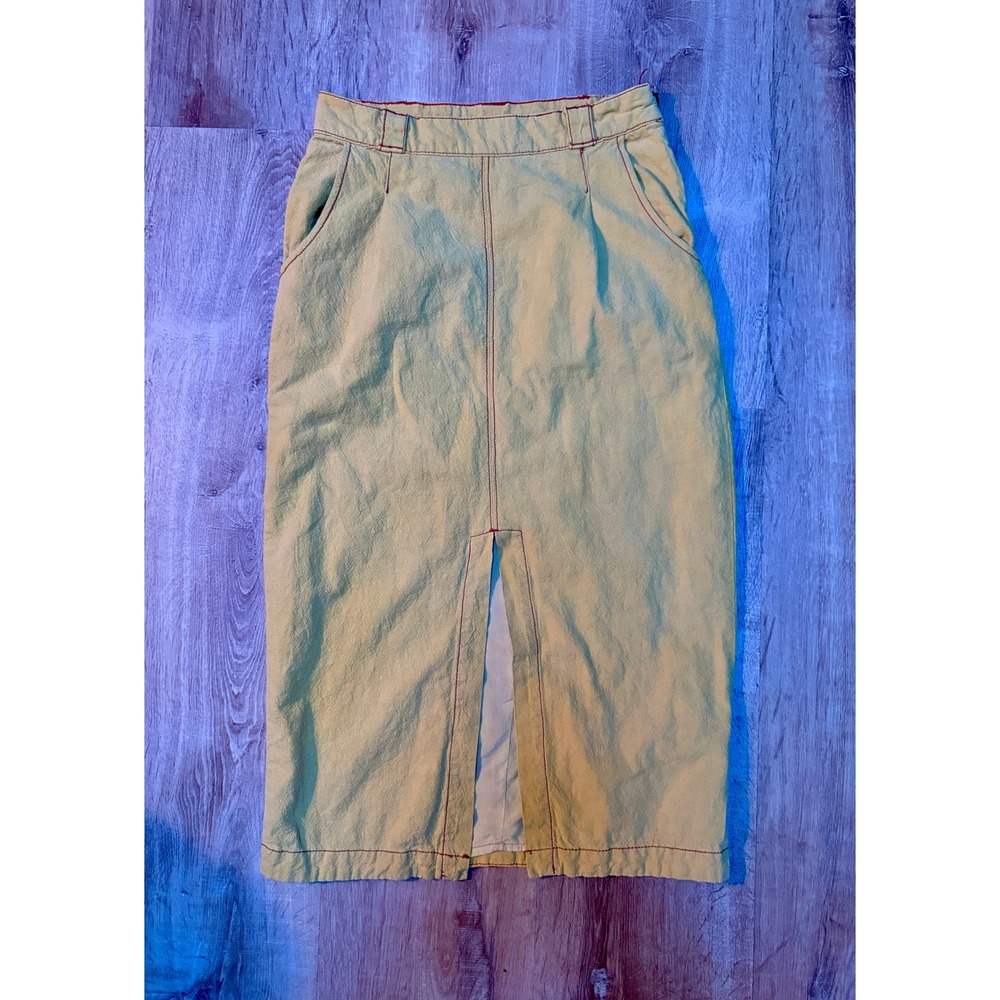 Free People Skirt Pencil‎ Midi Career Casual Yellow Size 4